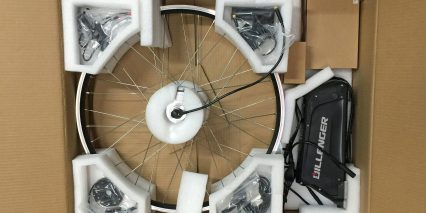 Dillenger 350w Geared Electric Bike Kit Unboxing Shot