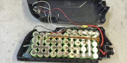 E Rad 36 Volt Battery Pack Inside View