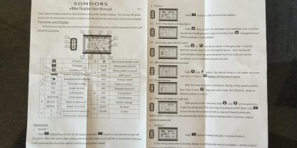 Sondors Display Panel Instructions Page 1
