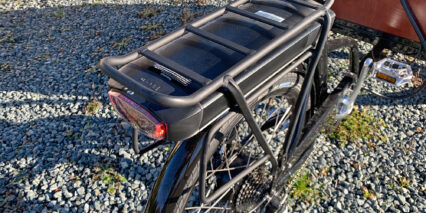 Bunch Bikes The Original Bolt On Rear Rack With 48 Volt 13 6 Amp Hour Battery With Rear Light