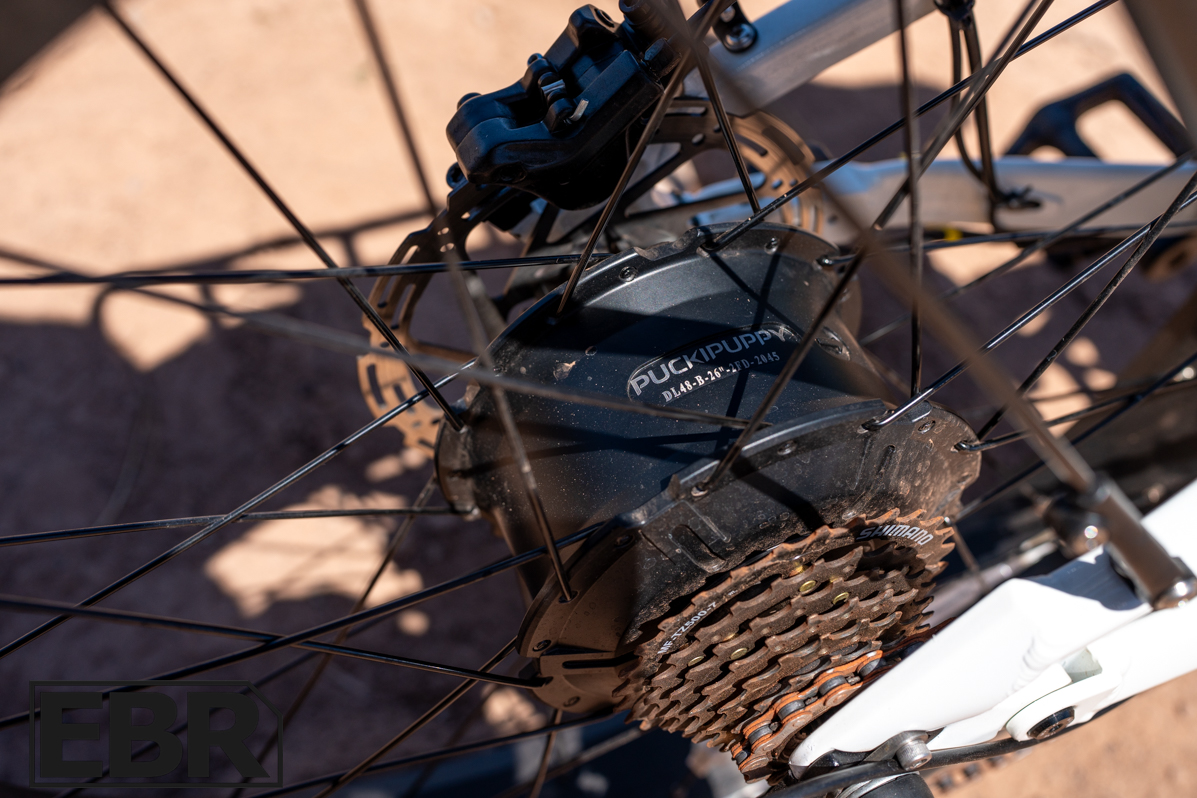 Puckipuppy Boxer ST electric bike motor close-up detail view