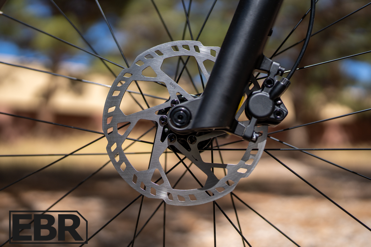 Ride1Up Vorsa Lite front brake lever and Calibur fork detail close-up