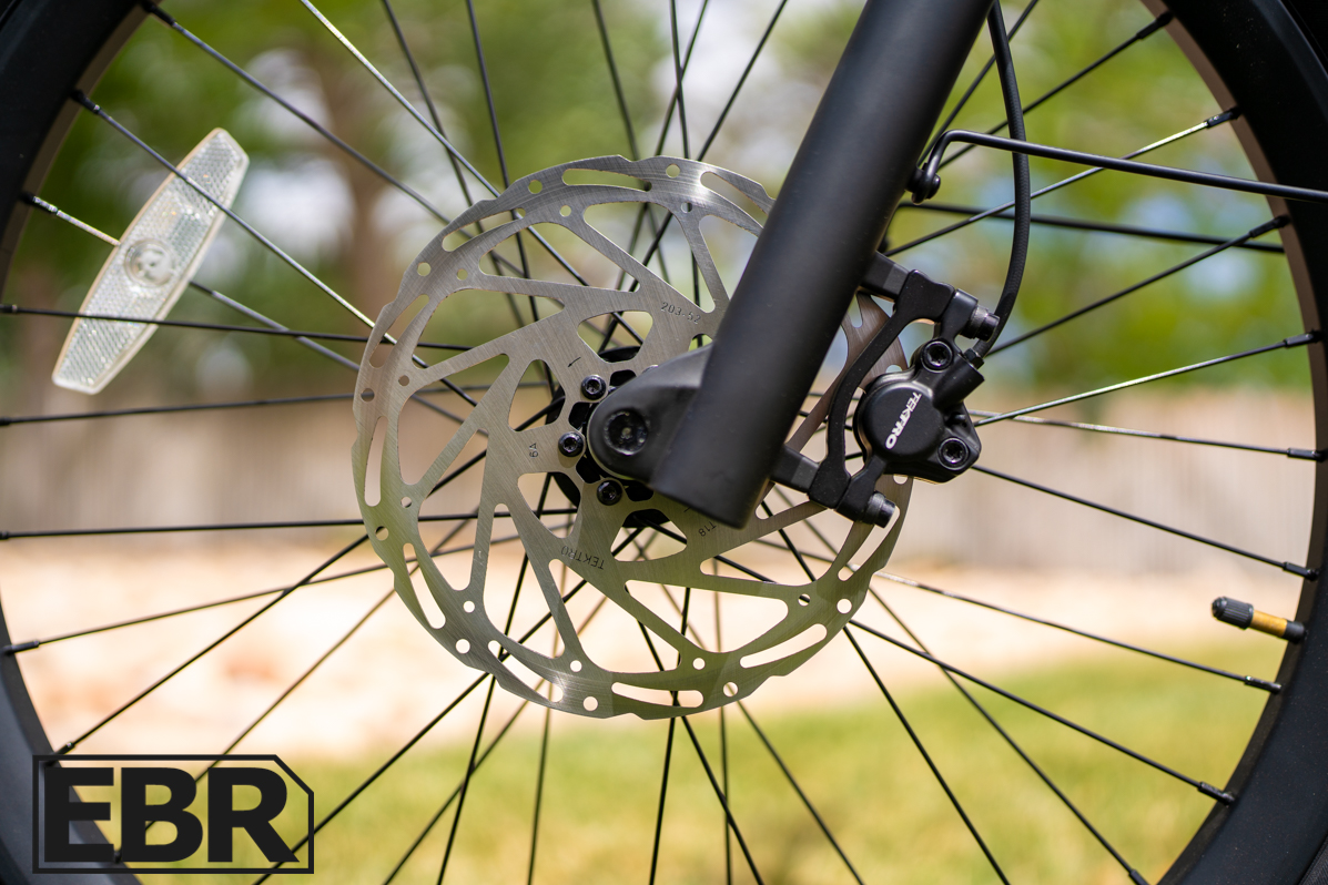 Urtopia Carbon Atom front brake caliper close-up detail shot