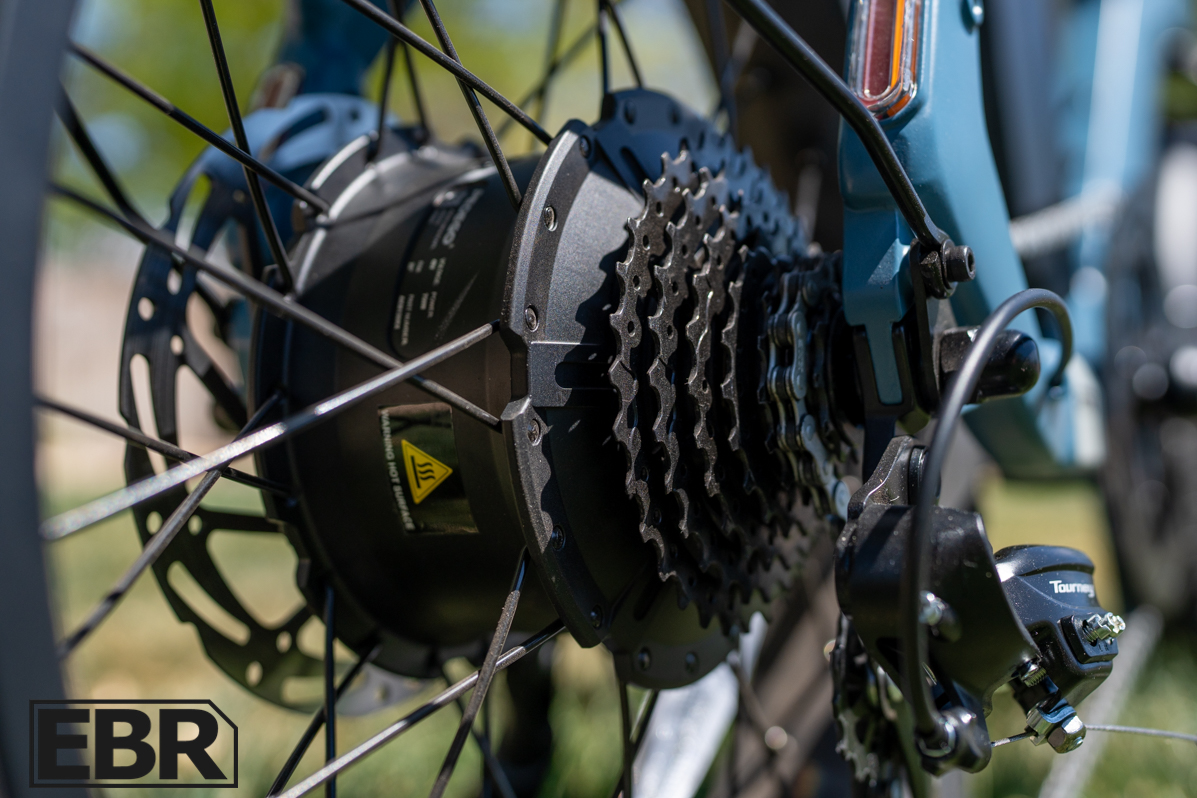Pedego Latch 2 rear cassette close-up showing gear cluster detail