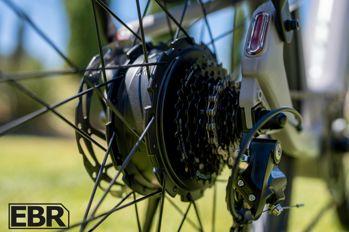 Pedego Ridge Rider 2 rear cassette close-up showing gear cluster detail