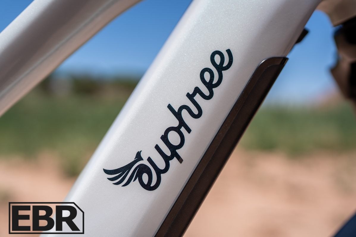 Euphree Stellar Falcon 2 electric bike logo badge detail shot