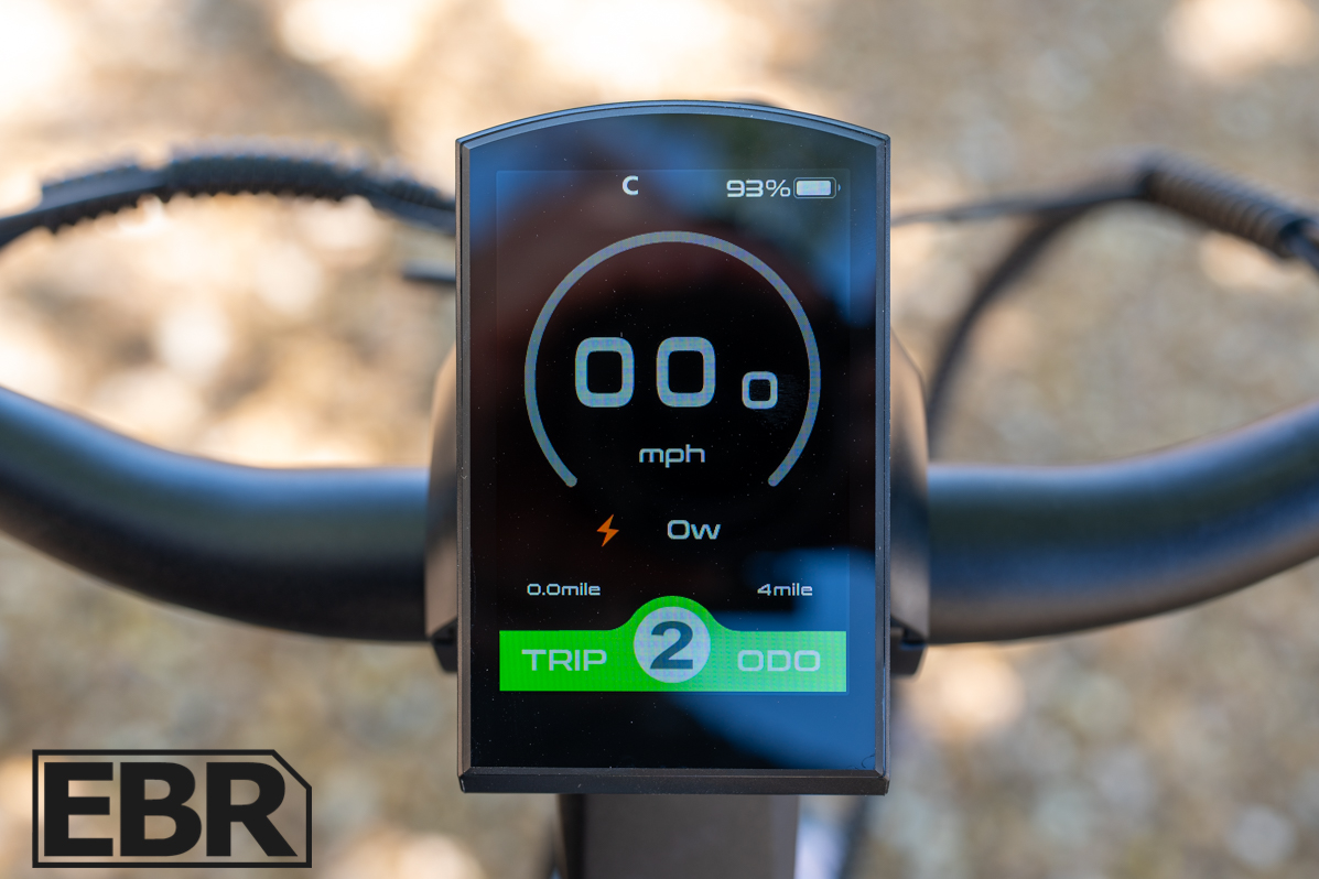 Troxus Trax Whim IQ display screen showing ride data and control interface
