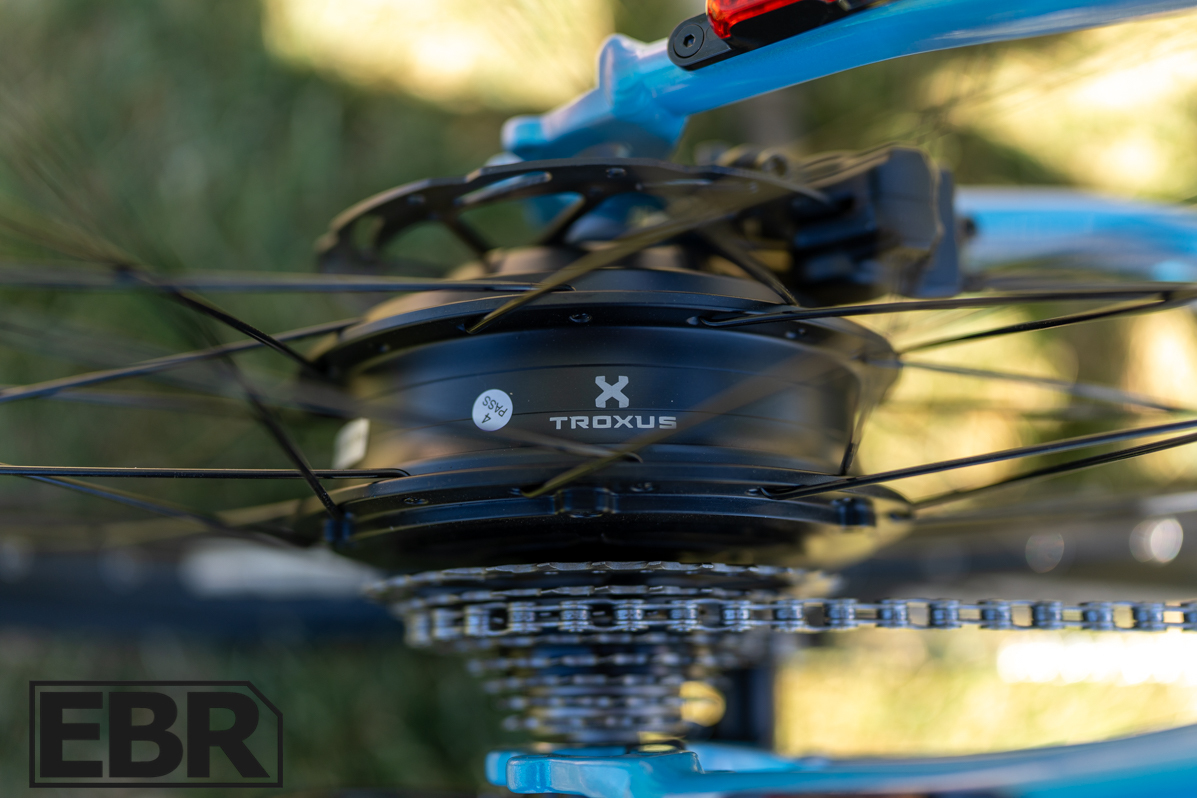 Troxus Trax Whim IQ mid-drive motor close-up detail view