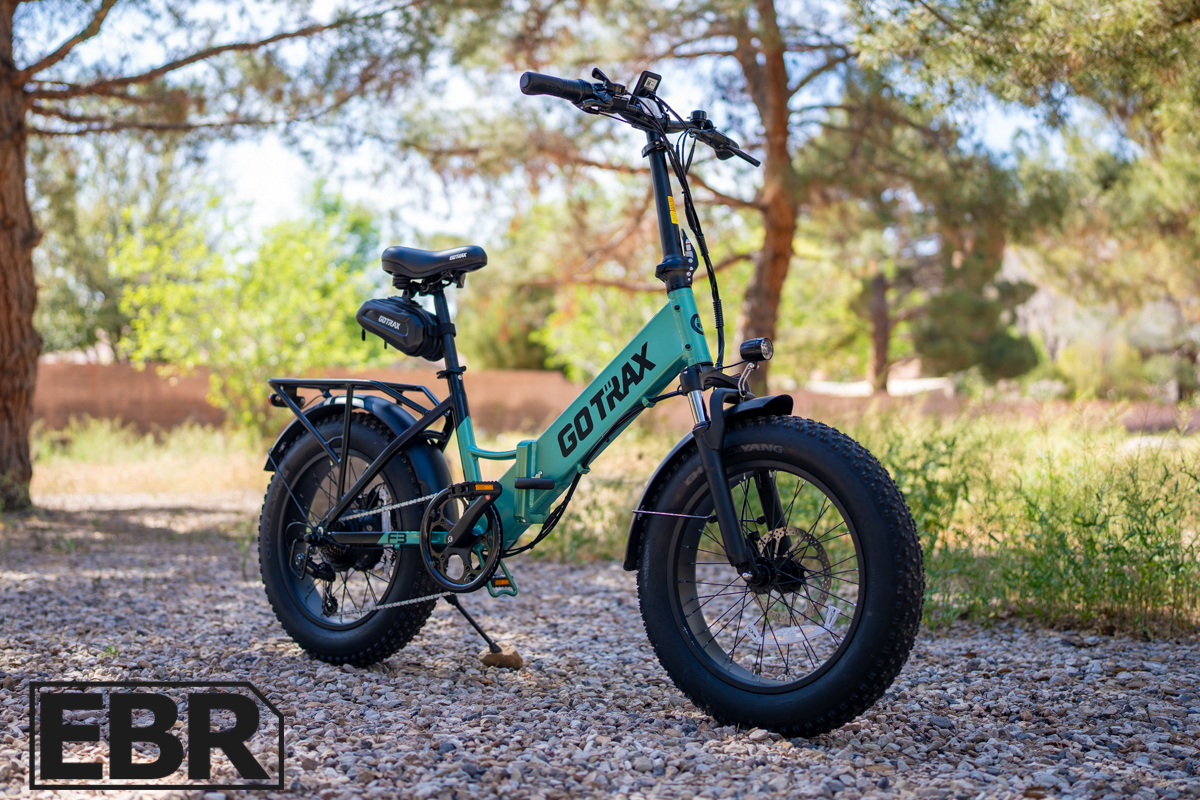 GoTrax F3 electric bike hero shot front three-quarter view