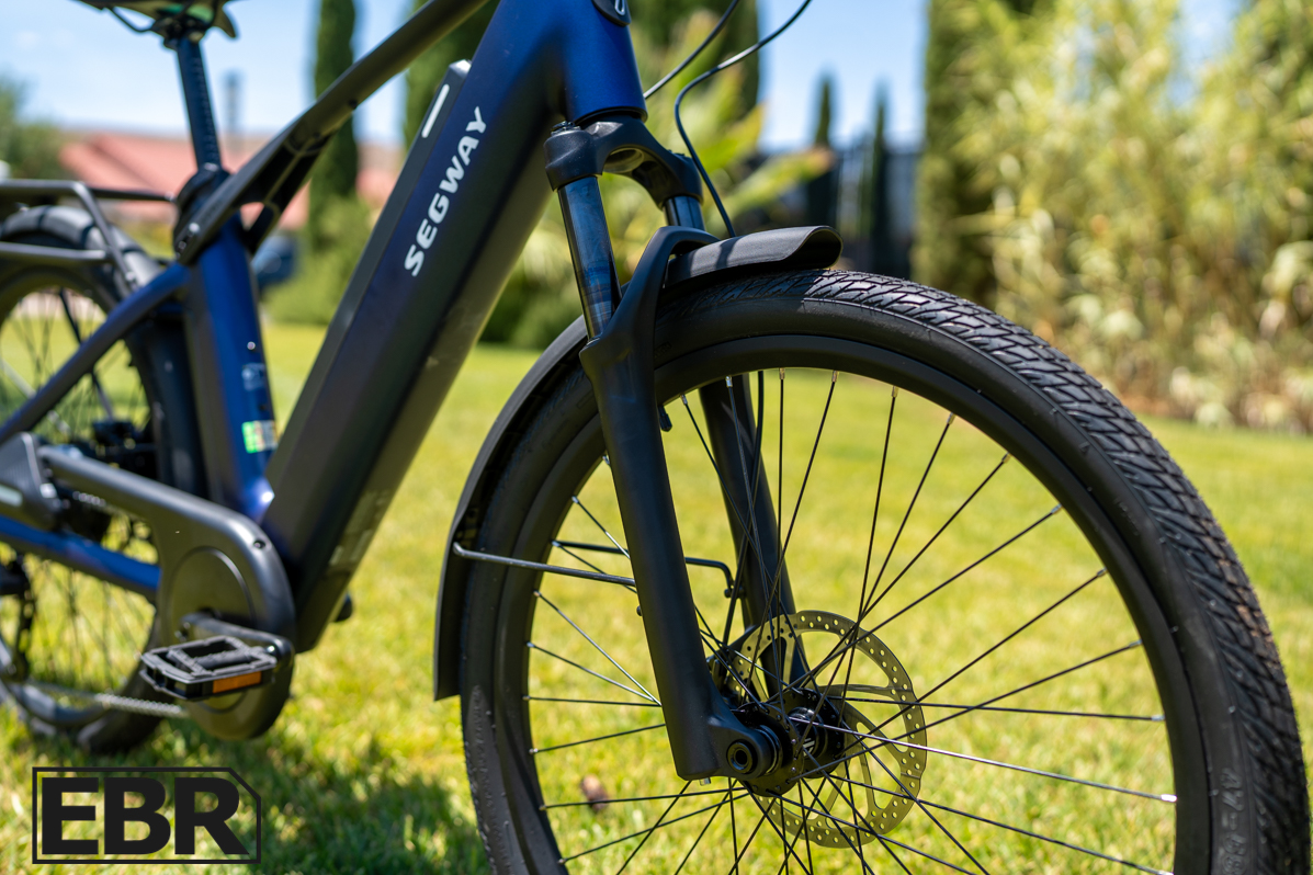 Segway Myon front fork suspension detail close-up view