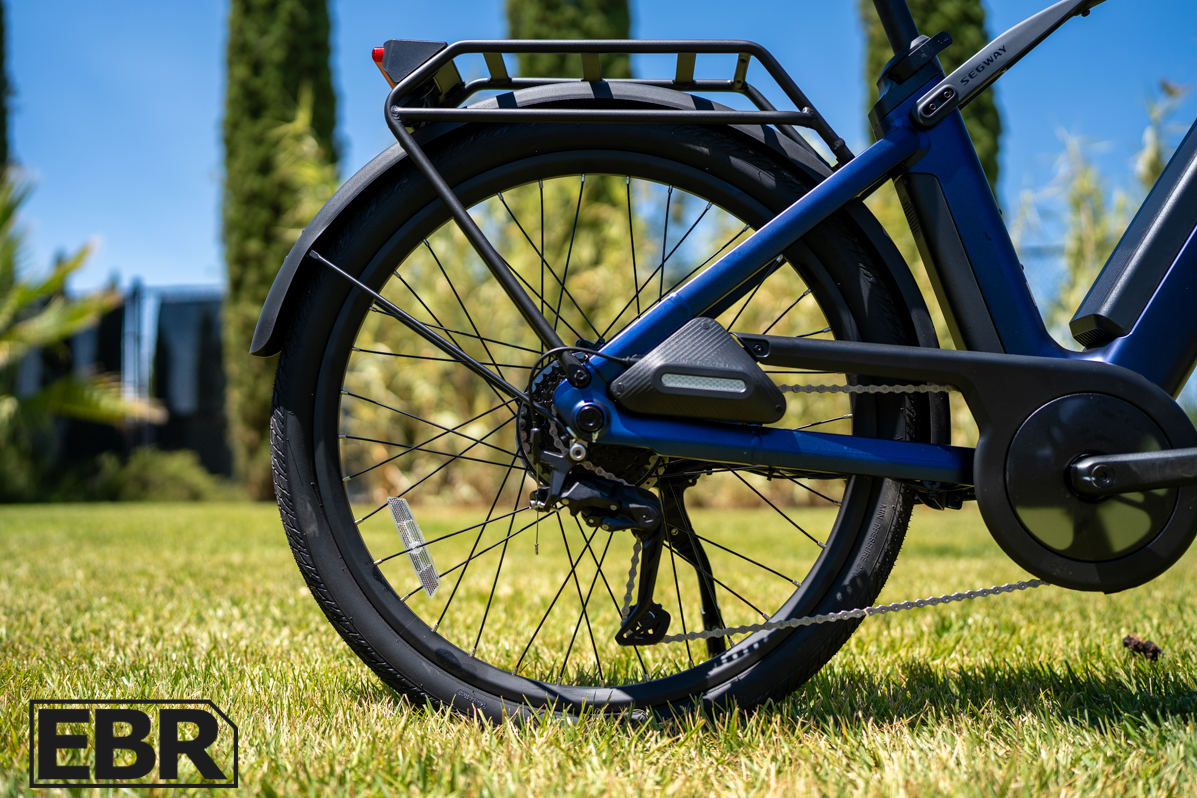 Segway Myon electric bike rear wheel close-up detail