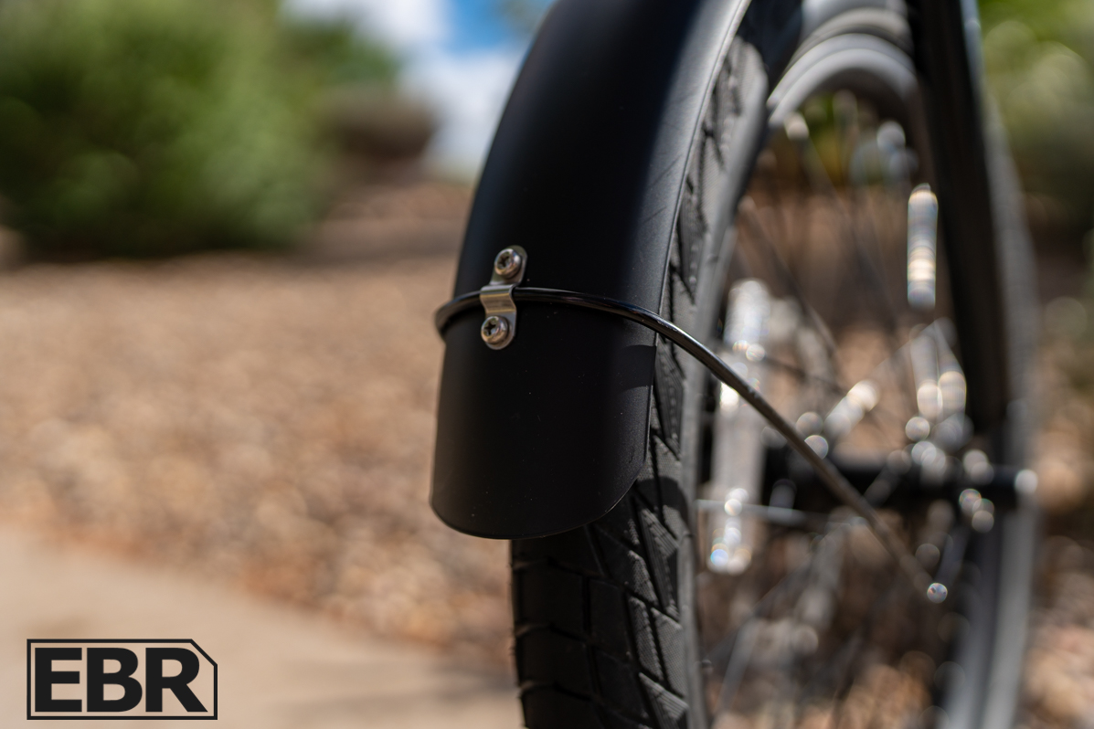 Lectric XP Lite 3 front fender detail close-up view