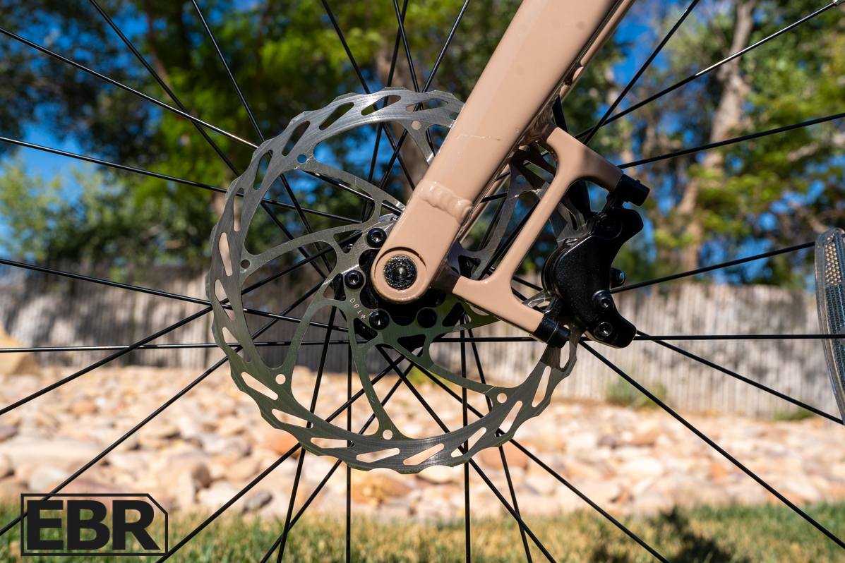 Lectric XPress Lite front brake caliper close-up detail